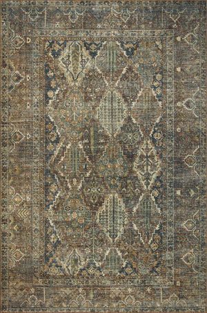 Magnolia Home by Joanna Gaines x Loloi Banks Rug - Spice / Blue-Blue Hand Home