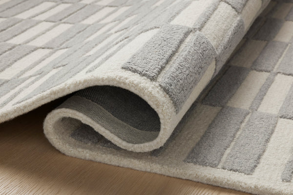 Chris Loves Julia x Loloi Bradley Rugs - Ivory / Grey-Blue Hand Home