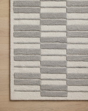 Chris Loves Julia x Loloi Bradley Rugs - Ivory / Grey-Blue Hand Home