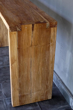 Reclaimed Teak Console-Blue Hand Home
