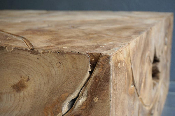 Teak Part Square Coffee Table-Blue Hand Home
