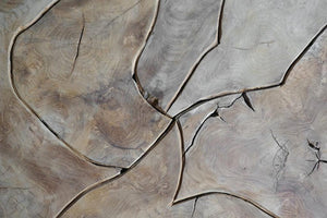 Teak Part Square Coffee Table-Blue Hand Home