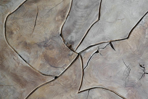 Teak Part Square Coffee Table-Blue Hand Home