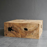 Teak Part Square Coffee Table-Blue Hand Home