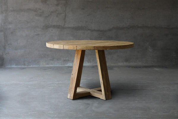 Reclaimed Teak Table X-Base-Blue Hand Home