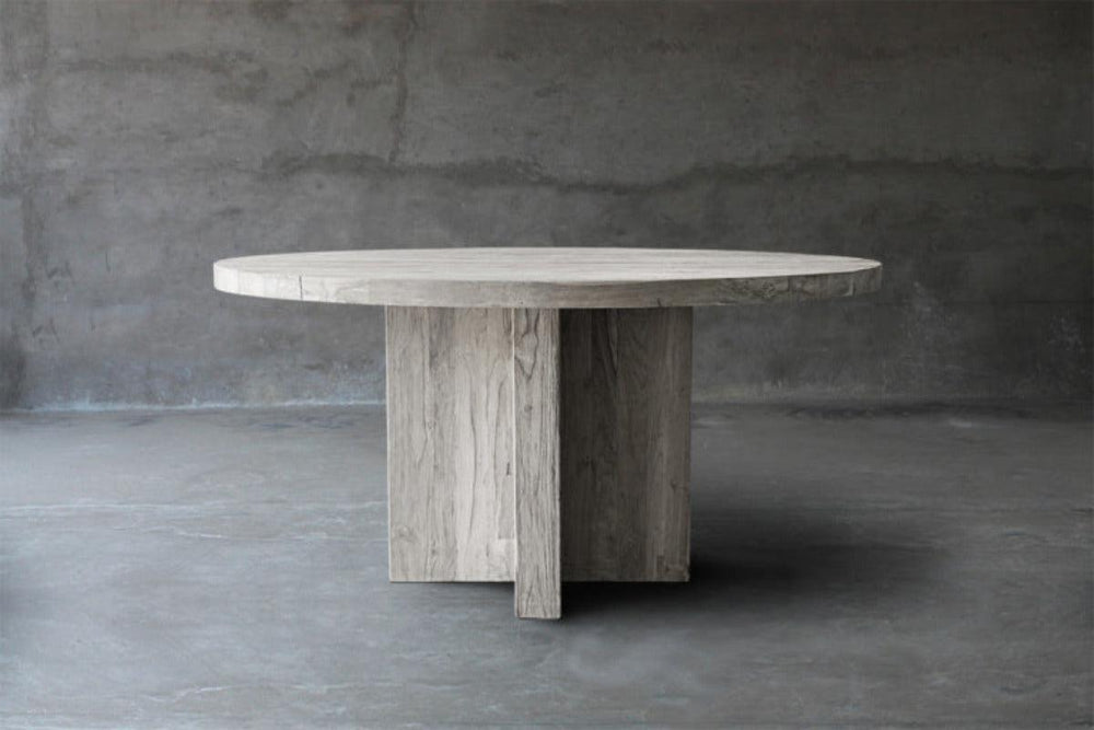 Reclaimed Teak Table T-Base-Blue Hand Home