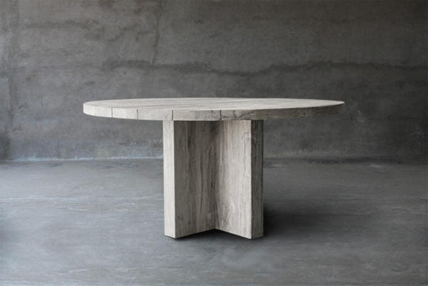 Reclaimed Teak Table T-Base-Blue Hand Home