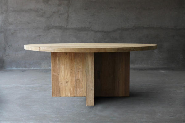 Reclaimed Teak Table T-Base-Blue Hand Home