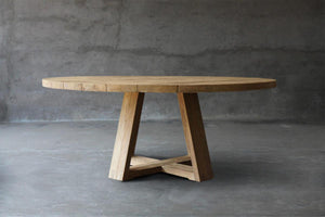 Reclaimed Teak Table X-Base-Blue Hand Home