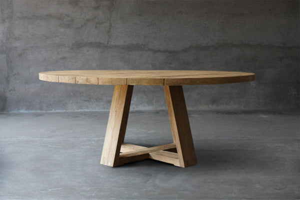 Reclaimed Teak Table X-Base-Blue Hand Home
