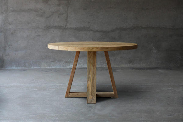 Reclaimed Teak Table X-Base-Blue Hand Home