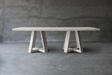 Reclaimed Teak Table with 2 X-Bases-Blue Hand Home