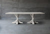 Reclaimed Teak Table with 2 R Bases-Blue Hand Home