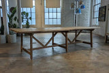Farm Dining Table in Teak - with Center Leg-Blue Hand Home