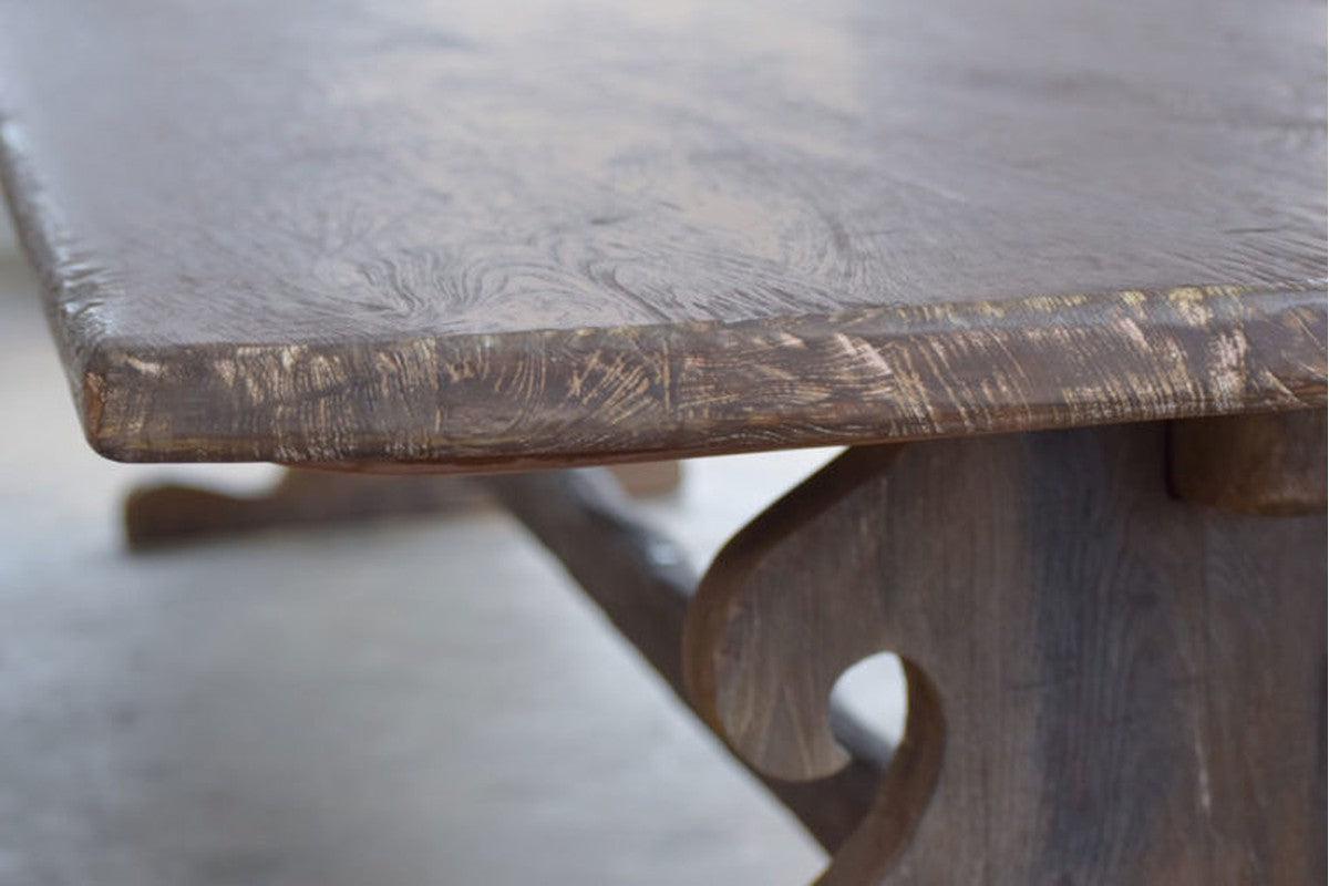Baroque Style Table in Reclaimed Teak - Antiqued-Blue Hand Home