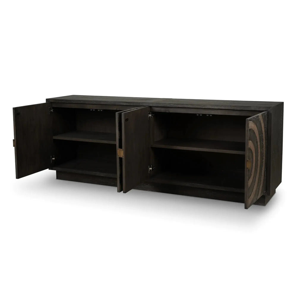 Bramble Beatnik Two Door Sideboard In Java Brown-Bramble-Blue Hand Home