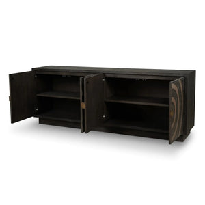 Bramble Beatnik Two Door Sideboard In Java Brown-Bramble-Blue Hand Home