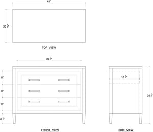 Belgravia 3 Drawer Dresser-Blue Hand Home