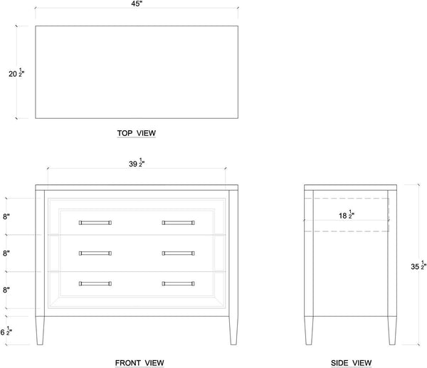 Belgravia 3 Drawer Dresser-Blue Hand Home