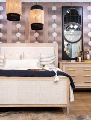 Belgravia 3 Drawer Dresser W/ Rattan-Blue Hand Home