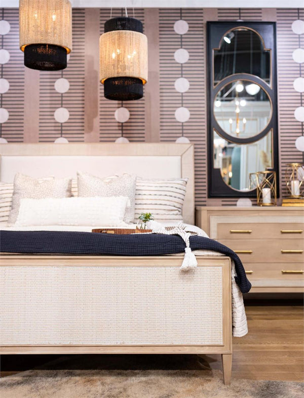 Belgravia 3 Drawer Dresser W/ Rattan-Blue Hand Home