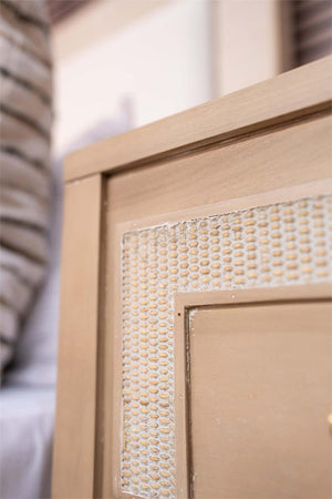 Belgravia 3 Drawer Dresser W/ Rattan-Blue Hand Home