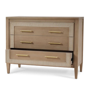 Belgravia 3 Drawer Dresser W/ Rattan-Blue Hand Home