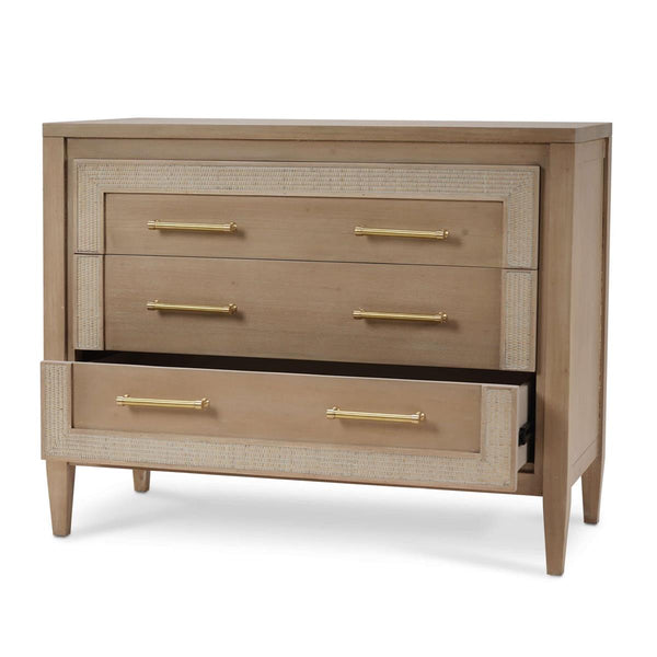 Belgravia 3 Drawer Dresser W/ Rattan-Blue Hand Home
