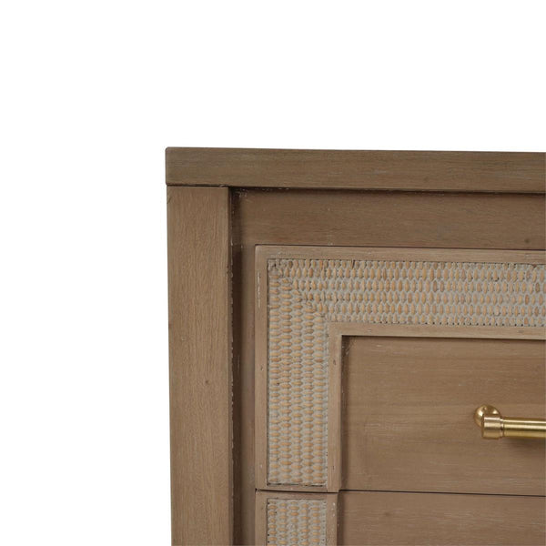 Belgravia 3 Drawer Dresser W/ Rattan-Blue Hand Home