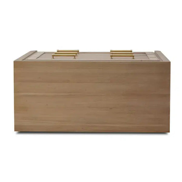 Bramble Belgravia 3 Drawer Dresser In Sandbar W/ White Inset Rattan-Bramble-Blue Hand Home