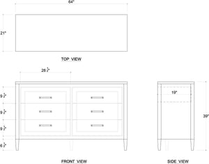 Belgravia 6 Drawer Dresser-Blue Hand Home