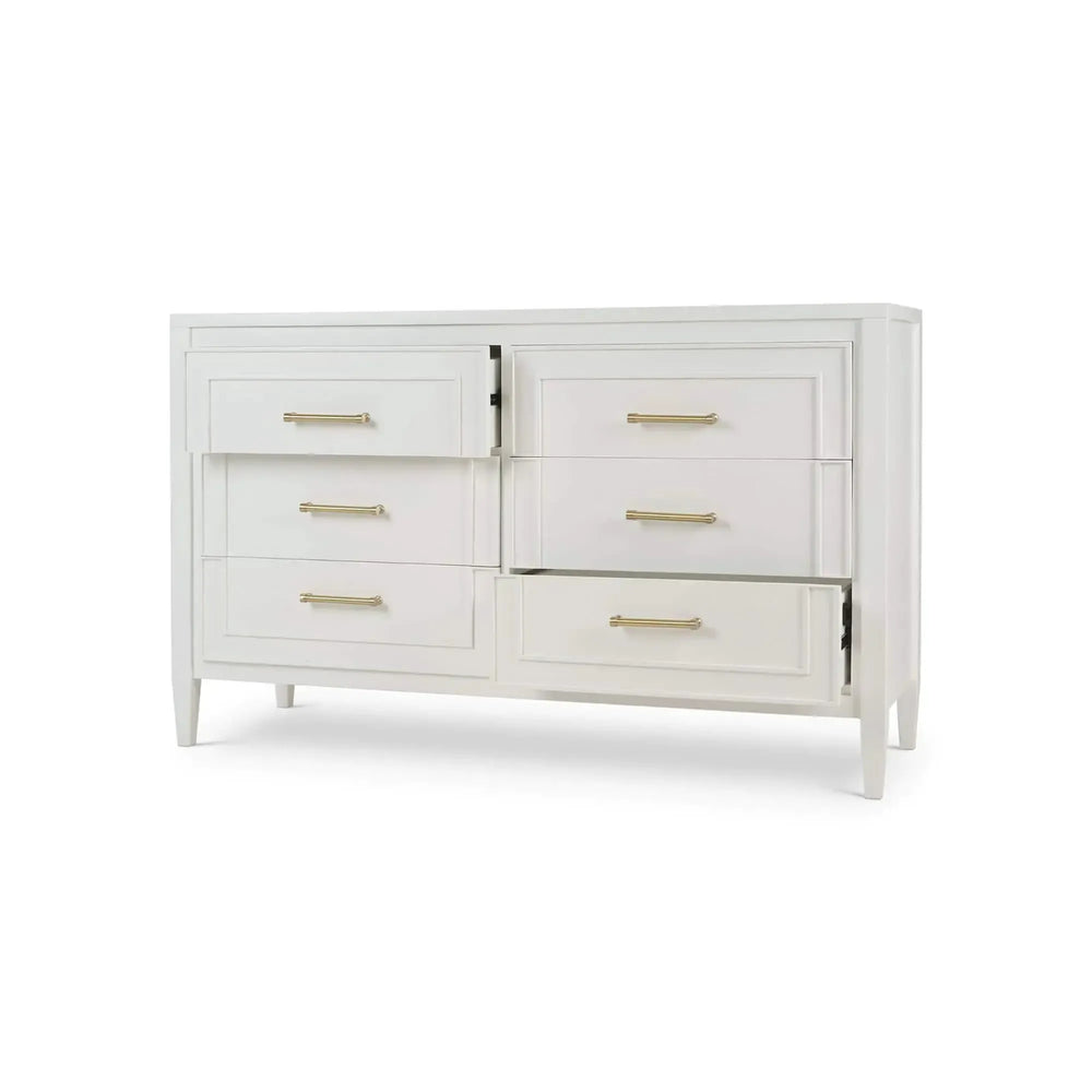 Bramble Belgravia 6 Drawer Dresser In True White-Bramble-Blue Hand Home