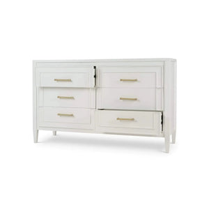Bramble Belgravia 6 Drawer Dresser In True White-Bramble-Blue Hand Home