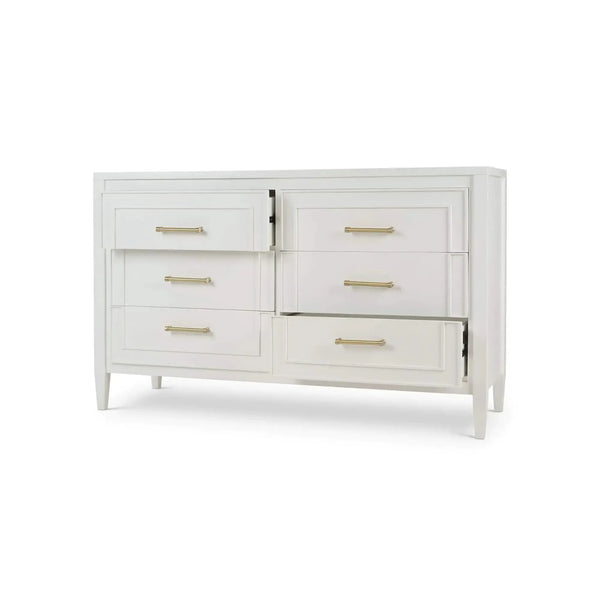 Bramble Belgravia 6 Drawer Dresser In True White-Bramble-Blue Hand Home
