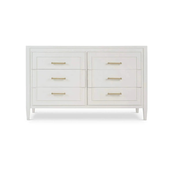 Bramble Belgravia 6 Drawer Dresser In True White-Bramble-Blue Hand Home