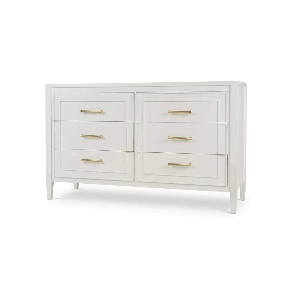 Bramble Belgravia 6 Drawer Dresser In True White-Bramble-Blue Hand Home
