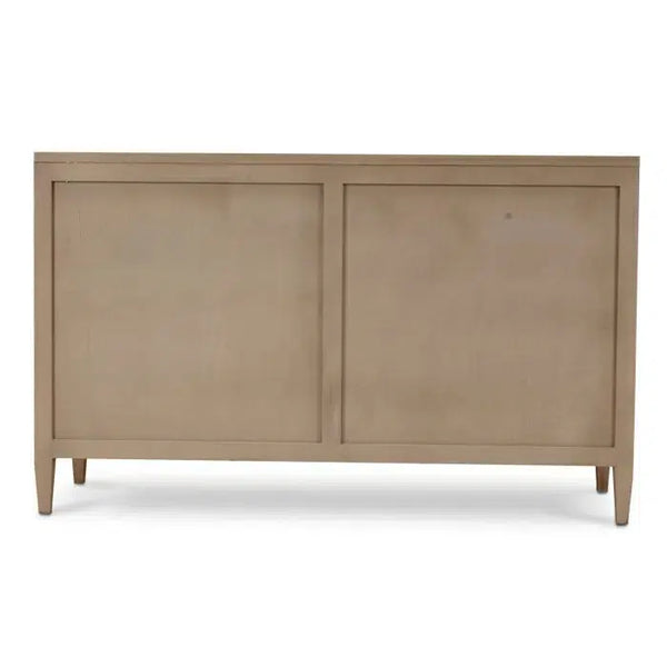 Bramble Belgravia 6 Drawer Dresser In Sandbar W/ White Inset Rattan-Bramble-Blue Hand Home