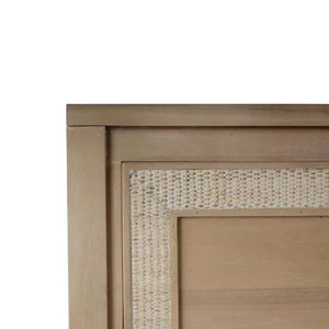 Bramble Belgravia 6 Drawer Dresser In Sandbar W/ White Inset Rattan-Bramble-Blue Hand Home