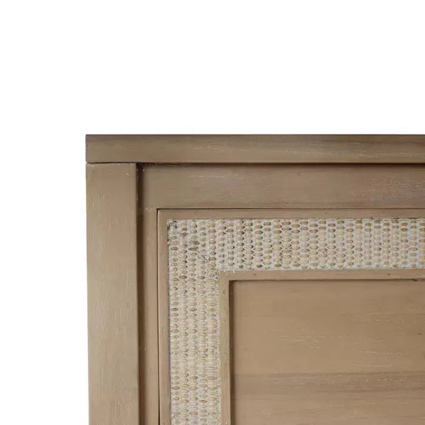 Bramble Belgravia 6 Drawer Dresser In Sandbar W/ White Inset Rattan-Bramble-Blue Hand Home