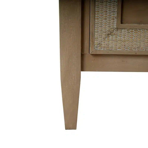 Bramble Belgravia 6 Drawer Dresser In Sandbar W/ White Inset Rattan-Bramble-Blue Hand Home