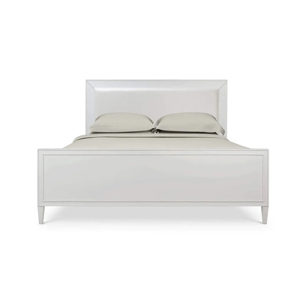 Bramble Belgravia Bed King In True White W/ Arctic White Performance Fabric-Bramble-Blue Hand Home