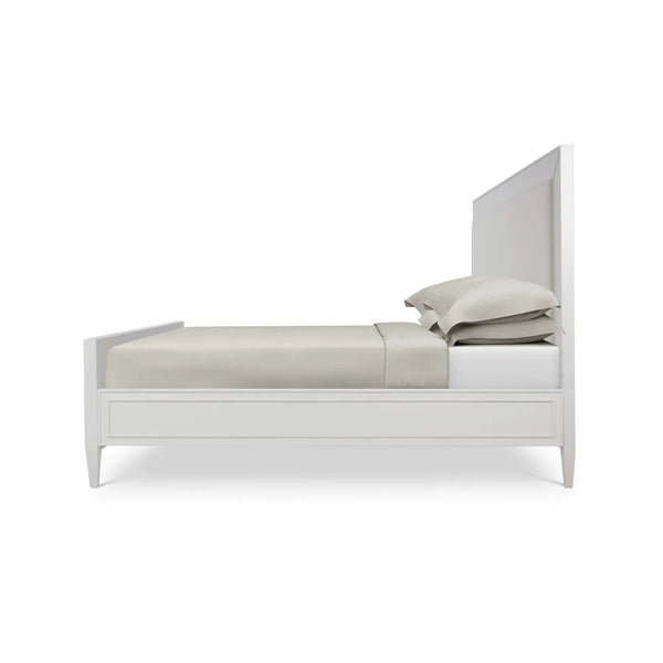Bramble Belgravia Bed King In True White W/ Arctic White Performance Fabric-Bramble-Blue Hand Home