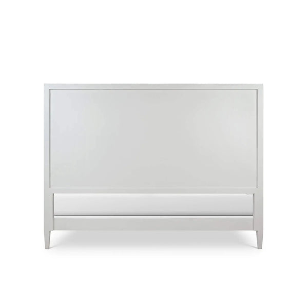 Bramble Belgravia Bed King In True White W/ Arctic White Performance Fabric-Bramble-Blue Hand Home