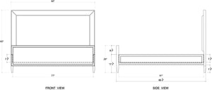 Bramble Belgravia Bed King In True White W/ Arctic White Performance Fabric-Bramble-Blue Hand Home
