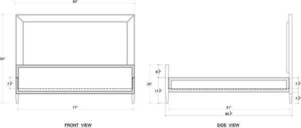 Bramble Belgravia Bed King In True White W/ Arctic White Performance Fabric-Bramble-Blue Hand Home