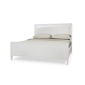 Bramble Belgravia Bed King In True White W/ Arctic White Performance Fabric-Bramble-Blue Hand Home