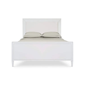 Bramble Belgravia Bed Queen In True White W/ Arctic White Performance Fabric-Bramble-Blue Hand Home