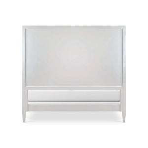 Bramble Belgravia Bed Queen In True White W/ Arctic White Performance Fabric-Bramble-Blue Hand Home