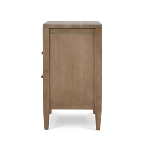 Belgravia Bedside Table with Rattan Detailing and Solid Hardwood Construction-Blue Hand Home
