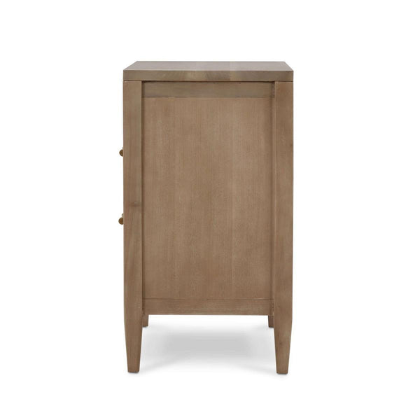 Belgravia Bedside Table with Rattan Detailing and Solid Hardwood Construction-Blue Hand Home